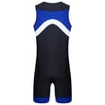 thumbnail image 4 of Zaldita Mens Swimming Bodysuit Sport Athletic Unitard Sleeveless Zip Up Leoatrd Bathing Surfing Suit Blue 3XL, 4 of 7