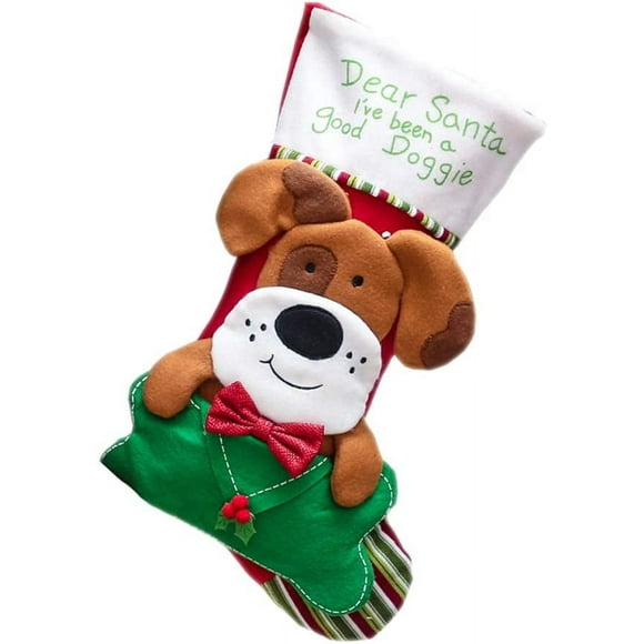 Christmas Cat Stockings, Large Xmas Pet Dog and Cat Handing Stocking with Extra Front Envelope Pocket for Holiday Christmas Decorations (Cat)