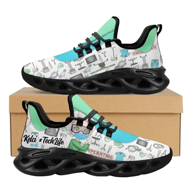 Zapatos planos con estampado de enfermera médica para mujer, zapatillas transpirables con diseño de equipo hospitalario, zapatos de regalo de enfermería para mujer
