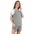 thumbnail image 3 of Inkmeso Solid 2 Pc Nightwear Set For Women Raglan Sleeves Button-Down Top & Shorts Sleepwear-84, 3 of 7