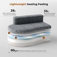 thumbnail image 5 of Patbrela 98" Modern Art Sofa Oversized Curved Couch, 38 Inch Extra Deep Seating Upholstered Sofa for Living Room, Office & Apartment, Linen Upholstery, No Assembly, Dark Gray, 5 of 9