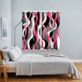 thumbnail image 2 of Pink Stripe Kitchen Curtains 84 Inch Length, Gradient Grey Moire Geometric Modern Abstract Grommet Top Bedroom Living Room Curtains, Light Filtering Cafe Curtain Drapes 2 Panels Set 104''x84'', 2 of 4