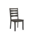 thumbnail image 1 of Wooden Side Chair With Slat Back Design, Gray, Pack Of Two, 1 of 1