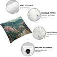 thumbnail image 4 of SHANXI Japanese Showa Style Pillow Cover Spring Throw Pillow Cover,Eastern Traditional House and Nature Cushion Cover Ink 12x12in, 4 of 5