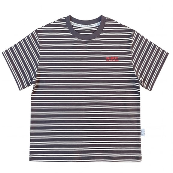 WAYUTE Boys Tshirts Short Sleeve Crewneck Striped Graphic Tee Shirt for Toddler Kids Versatile Comfort Daily Wear Summer Casual