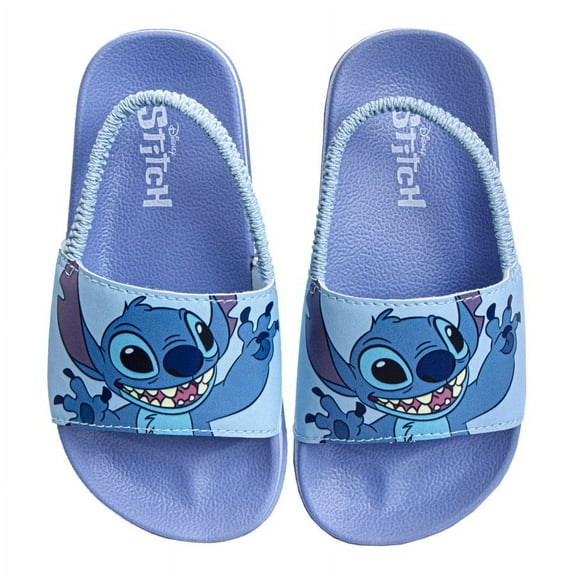 Disney Stitch Girls Dual Sizes Slide Sandals. (Toddler Little Kids), Lilac, Size: 1112