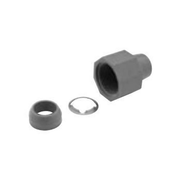 Zurn Fresh Water Fitting Nut QBFNCR2 Qicktite; For 3/8 Inch Inside Diameter Tube Size; Fits 1/2 Inch Male Thread; Compression Nut; Gray; Acetal; Single; With Nut/Ring/Cone