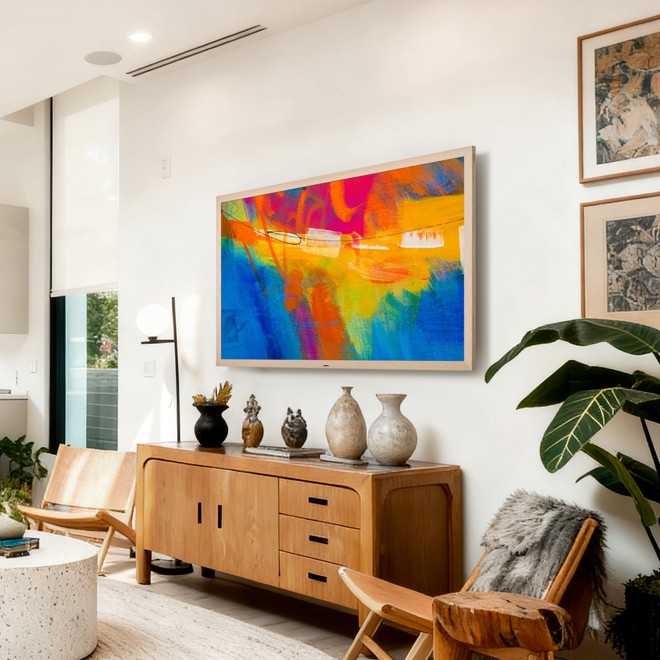 onn 55" The Fresco Art Gallery 4K UHD Google TV con Gemini, Marco Café Dorado y Kit de Montaje 8