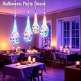 thumbnail image 6 of Halloween Hanging Light Up Spider Egg Sacs Decorations, Hanging Web Prop with Black Spiders, Indoor Outdoor Halloween Decor for Party Proch Yard Tree, 6 of 6