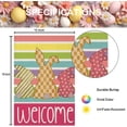 thumbnail image 6 of Welcome Easter Rabbits Garden Flags for Outside 12.5x18 Double Sided, Colorful Bunnies Small Yard Decoration, Seasonal Spring Celebration Decor for Farmhouse Holiday Outdoor, 6 of 6