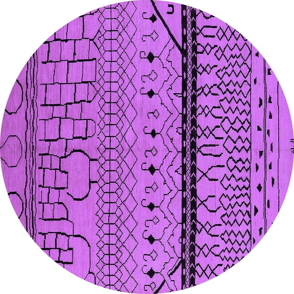Ahgly Company Indoor Round Solid Purple Modern Area Rugs, 3' Round