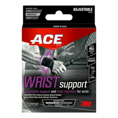 (2 Pack) ACE Adjustable Wrist Support, Black,