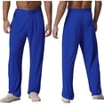 thumbnail image 5 of YiZYiF Men's Latin Dance Pant Salsa Rumba Tango Competition Ballroom Practice Pants Trousers Blue XXL, 5 of 5