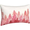 thumbnail image 5 of Hot Pink Pillow Covers 12x20 Inch 2 Pcs Watercolor Christmas Tree Decor Throw Pillows Natural Forest Spring Summer Outdoor Farmhouse Decoration Pillowcase Linen Cushion Cover for Couch Sofa, 5 of 5