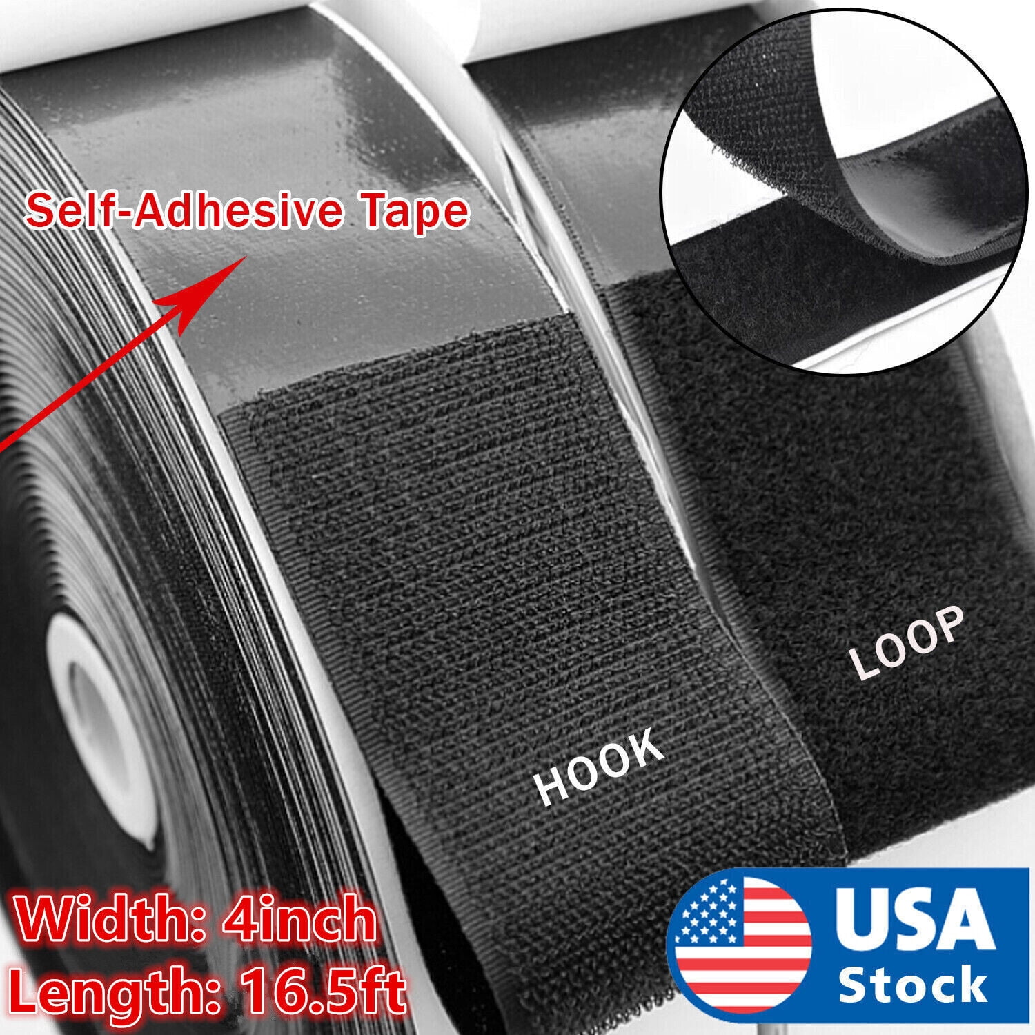 Tape Self Adhesive - TRACOMPAN 5Pcs Heavy Duty Hook & Loop Strips, 30 - View #3