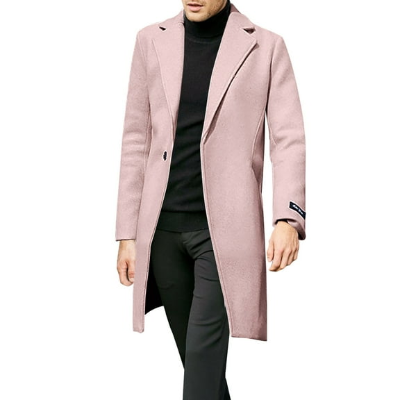 Baqcunre Vest For Men Super Fashion Woolen Trench Cmen'S British Style Long Coat Fashionable Warm Woolen Overcoat Blazer For Men Tops For Men A L