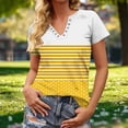 thumbnail image 2 of Bovxnpu Short Sleeve Tee Shirts Summer Dressy Casual Blouses Print Button Crewneck Casual Dressy Tee Summer Tops (Women's or Women's Plus), 2 of 7