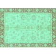 thumbnail image 1 of Ahgly Company Machine Washable Indoor Rectangle Abstract Turquoise Blue Modern Area Rugs, 5' x 7', 1 of 4