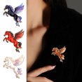 thumbnail image 2 of Broche de caballo esmaltado con diseño de caballo volador, insignia del año del caballo, pin del zodiaco, atuendo, bolso, decoración, insignia, regalo, 2 of 8