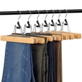 thumbnail image 2 of Perchas de madera para pantalones AMKUFO, paquete de 12 unidades, antideslizantes con clips, 2 of 8
