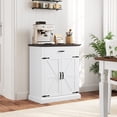 thumbnail image 2 of HOMCOM 30" Farmhouse Sideboard Buffet Cabinet with 2 Barn Doors White, 2 of 10