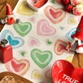 thumbnail image 2 of Valentine's Day Decorations Valentine's Day Heart Print Table Flags Party Table Kitchen Mats, 2 of 5
