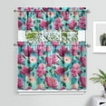 thumbnail image 2 of Kitchen Curtains and Valance Set 36 Inch Tier Pioneer Colorful Floral 3 Pieces Set Dining Room Small Curtain Drapes Cafe Curtains Valance for Home Decor Rod Pocket, 2 of 6