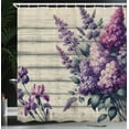 thumbnail image 2 of Ambesonne Lavender Shower Curtain, Nostalgia Farm Leafy Bloom, 69"Wx75"L, Pale Khaki Quartz Mauve, 2 of 4