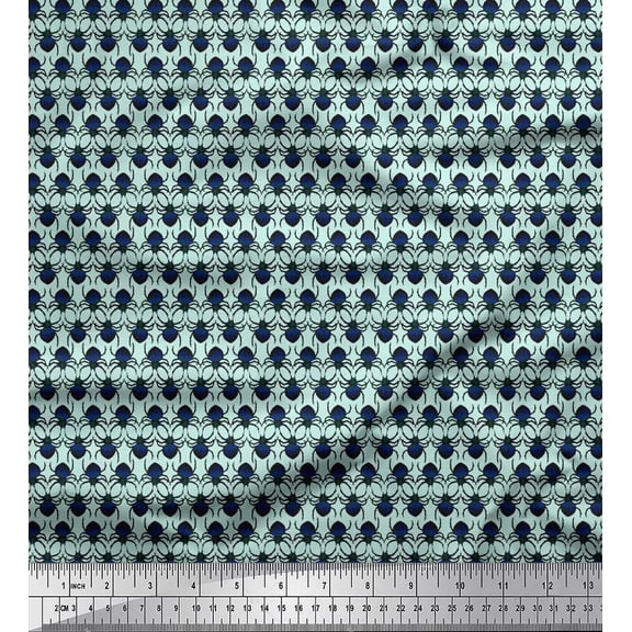 Soimoi Polyester Crepe Fabric Spider Insects Fabric Prints by Yard 42 Inch Wide