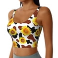 thumbnail image 2 of Balery Sunflower Cow Sujetadores deportivos con espalda cruzada para mujer, acolchados, sin costuras, de alto impacto, ideales para yoga, gimnasio, entrenamiento y fitness.-, 2 of 8