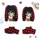 thumbnail image 3 of Conjuntos de pijamas familiares a juego Pijamas navideños de manga larga y pantalones a cuadros de Papá Noel Ropa de estar por casa Ropa de dormir navideña, 3 of 7