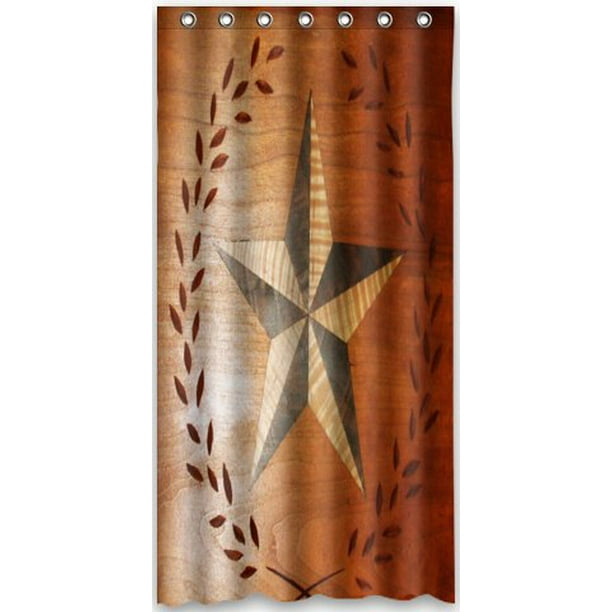 Mohome Western Texas Star Shower Curtain Waterproof Polyester Fabric Shower Curtain Size 36x72 Inches Walmart Com Walmart Com