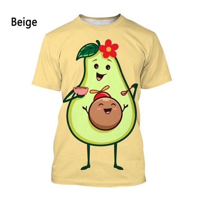 Nouveau T-Shirt Mode Imprimé 3D Avocat Graphs pour Hommes et Femmes Été Décontracté Col Rond Manches Courtes Vêtements de Rue pour Enfants