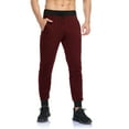 thumbnail image 4 of Ndbuld Sweatpants Athletic Pants Traning Track Pants Joggers for Men Summer Men Gym Workout Jogging Middle Pants Fit Elastic Casual Sportswear on Clearance,Wine,XL, 4 of 5