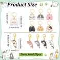 thumbnail image 2 of 2 Sets 2 Style Cat Alloy Enamel Charm Locking Stitch Marker Crochet Leverback Hoop Lobster Clasp Charm Mixed Color 34~40.5mm 1 set/style, 2 of 6