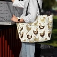 thumbnail image 4 of Wukai Chicken Cartoon Print Zipper Bag,large Beach Tote Bag,Waterproof Sandproof Bag,Grocery and Picnic Tote Travel Bag, 4 of 5