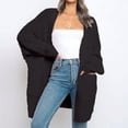 thumbnail image 3 of Yokua Women's Open Front Waffle Knit Cardigan Chunky Knit Sweater Long Sleeve Cozy Knit Outerwear Cute Baggy Coats Warm Tops, 3 of 8