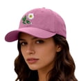 thumbnail image 4 of VLOOCKLW Baseball Cap Women Hand Embroidered Flower Design Adjustable Sun Hat Casual Outdoor Daily Wear Breathable Fashion Caps, 4 of 5