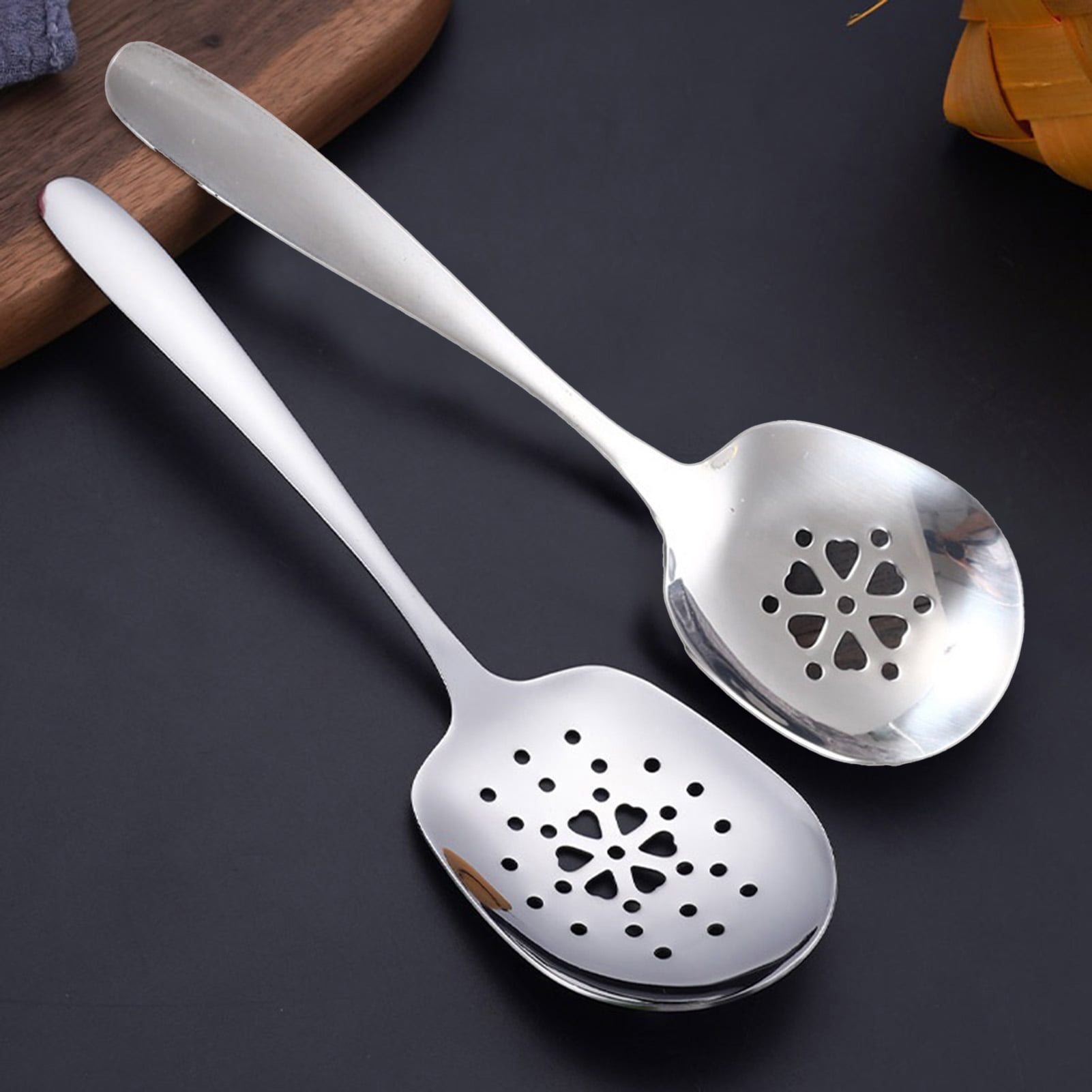 KitchenTrend 2-piece Side Rest Hanging Ladle & Slotted Spoon