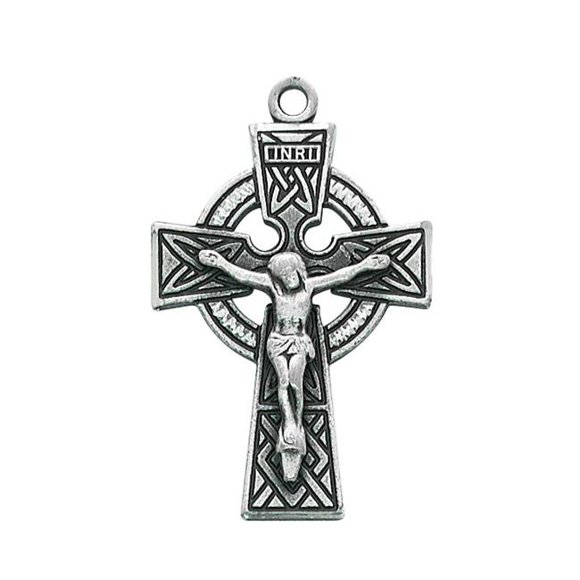 McVan L9030 1.48 x 0.95 x 0.15 in. Sterling Silver Celtic Crucifix Pendant