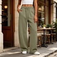 thumbnail image 2 of Inleife Women's Solid Barrel Wide Leg Sweatpant Drawstring Elastic Waisted Wide Leg Pants Casual Trousers With Pockets, 2 of 6