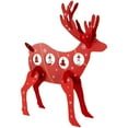 thumbnail image 4 of 13" Decorative Red Wooden Reindeer Cut-Out Christmas Table Top Decoration, 4 of 7