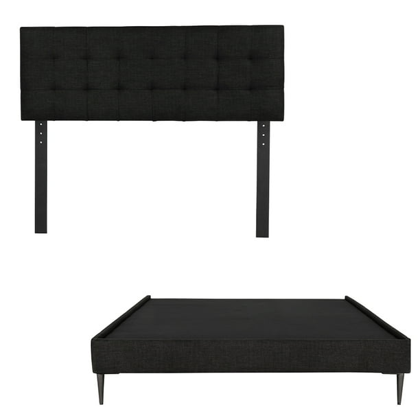 Base de cama Queen Size DICASA Cabecera Catania Negro