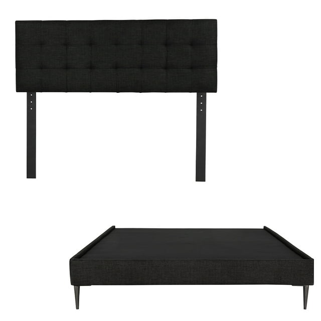 Base de cama Queen Size DICASA Cabecera Catania Negro