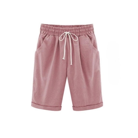 Women's Trousers Linen Cotton Trousers Solid Color Five-Point Trousers Women's Summer Five-Cent Trousers