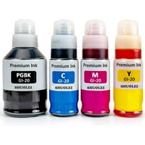bf Compatible Refill Ink GI-20 Replacement for Canon GI-20 GI20 Ink Bottles Kit for Canon PIXMA G5020 G6020 G7020 MegaTank Printers (4 Packs, Black Cyan Magenta Yellow)