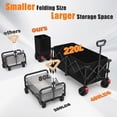 thumbnail image 2 of 41" L Collapsible Large Wagon Cart Foldable, 460LB Weight Capacity 220L Heavy Duty Folding Beach Wagons with Big -Terrain Wheels, Utility Carts for Camping, Garden, Shopping, , Black, 2 of 6