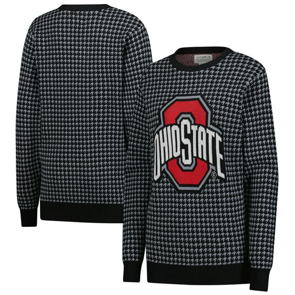 Unisex Uscape Apparel Black Ohio State Buckeyes Renew Knit Vintage Houndstooth Sweater