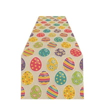 Giyblacko Easter Festival Table Runner Easter Table Flag Linen Sturdy And Durable Table Runner Digital Printed Western Placemat