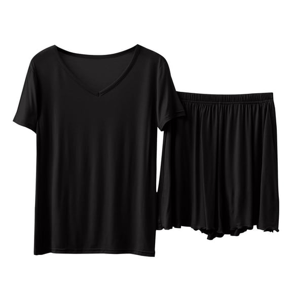 Seductiva Clothing Pajama Set for Women Women's Shorts Short Sleeves Casual Two Piece Pajamas Casual Suit Two Piece Soft Sleepwear